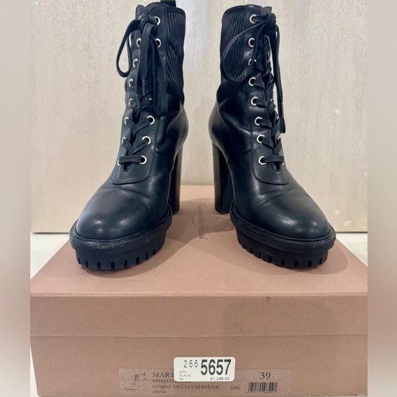 Gianvito Rossi Black Lace Up Boots with Chunky Heel Size 39 - Picture 5 of 14